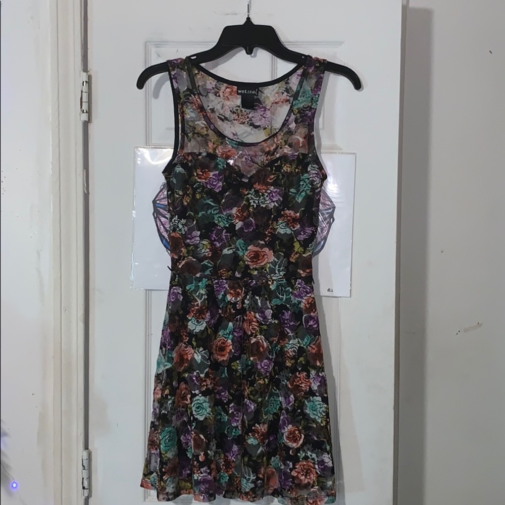 Floral lacey skater dress